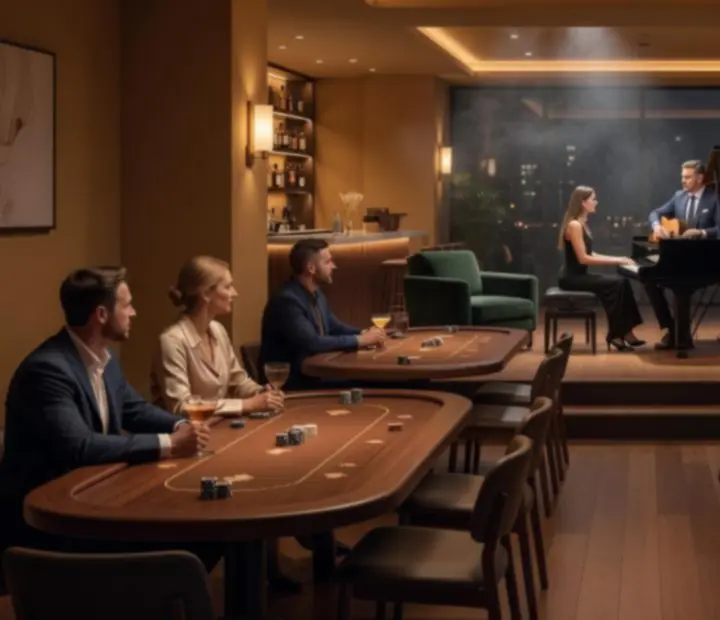 Live music and entertainment in a sophisticated poker lounge setting
